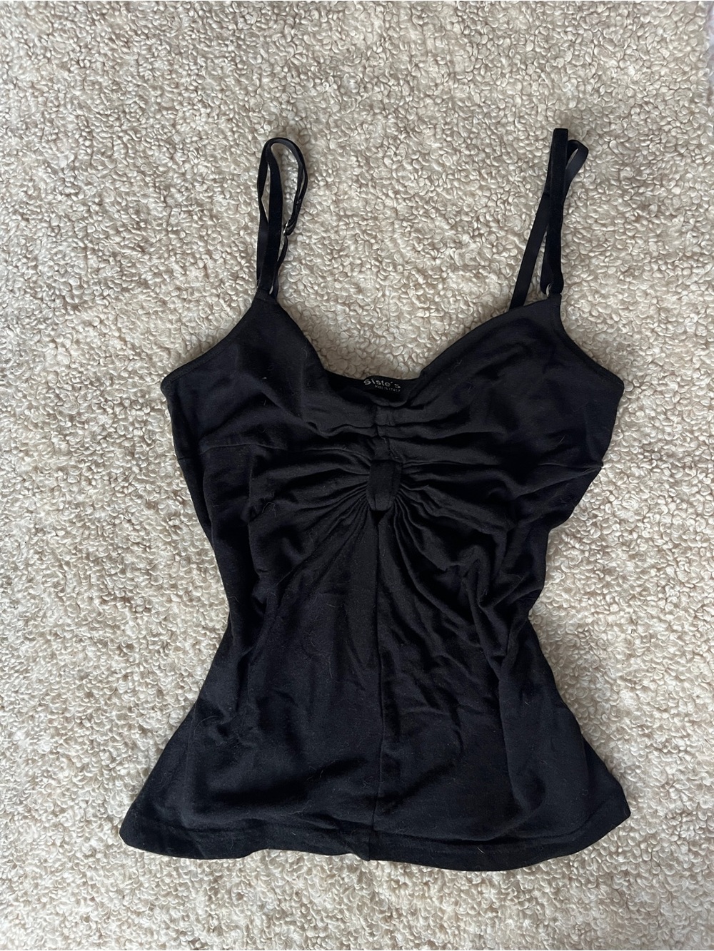 Vintage Black Ruched Camisole